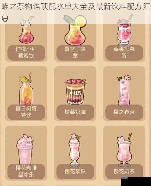 喵之茶物语顶配水单大全及最新饮料配方汇总