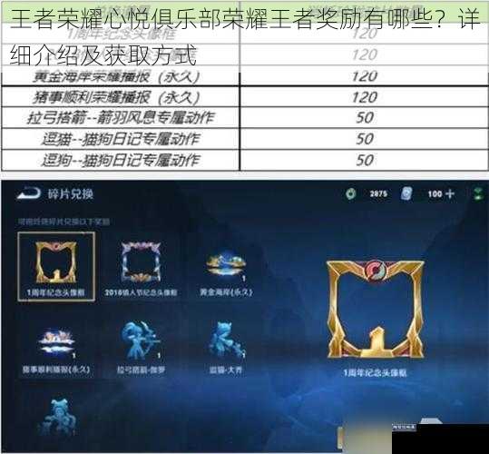 王者荣耀心悦俱乐部荣耀王者奖励有哪些?详细介绍及获取方式