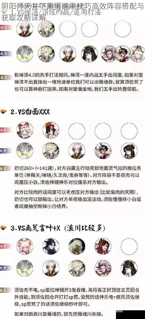阴阳师天井下黑蛋速刷技巧高效阵容搭配与获取攻略详解