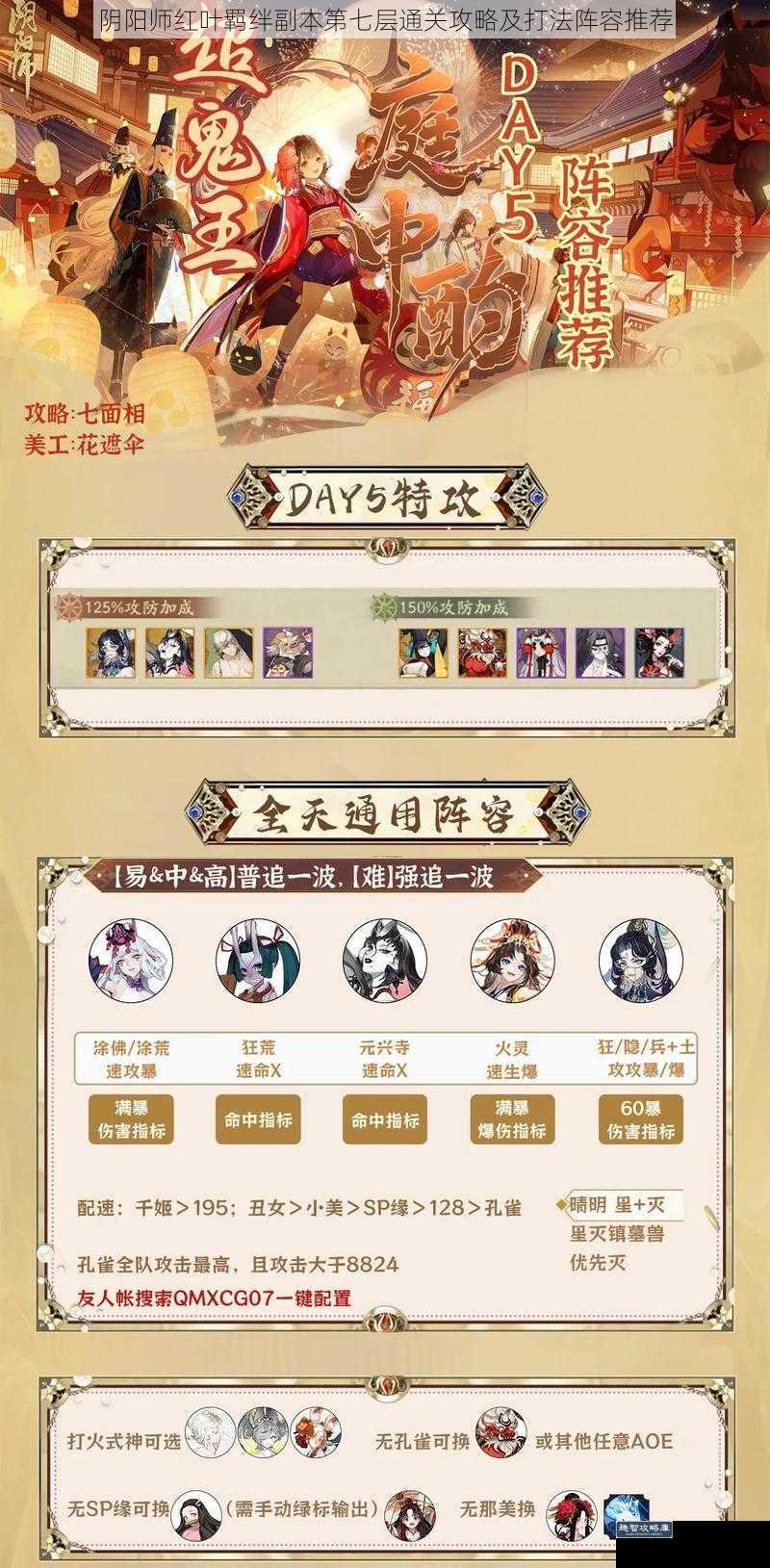 阴阳师红叶羁绊副本第七层通关攻略及打法阵容推荐