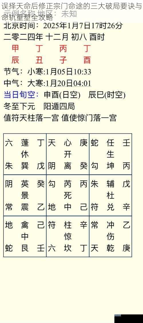误择天命后修正宗门命途的三大破局要诀与命轨重塑全攻略