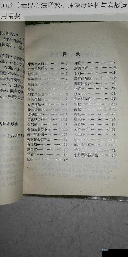 逍遥吟毒经心法增效机理深度解析与实战运用精要