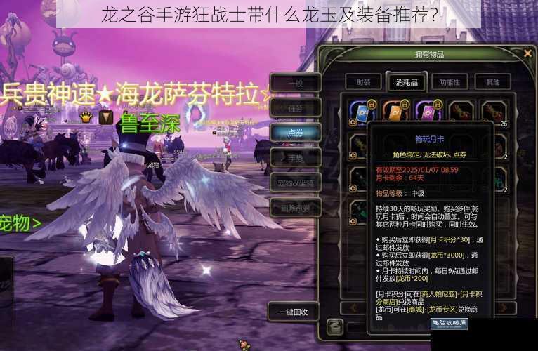 龙之谷手游狂战士带什么龙玉及装备推荐？