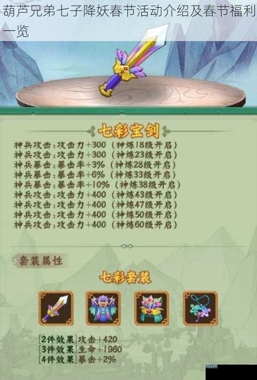 葫芦兄弟七子降妖春节活动介绍及春节福利一览