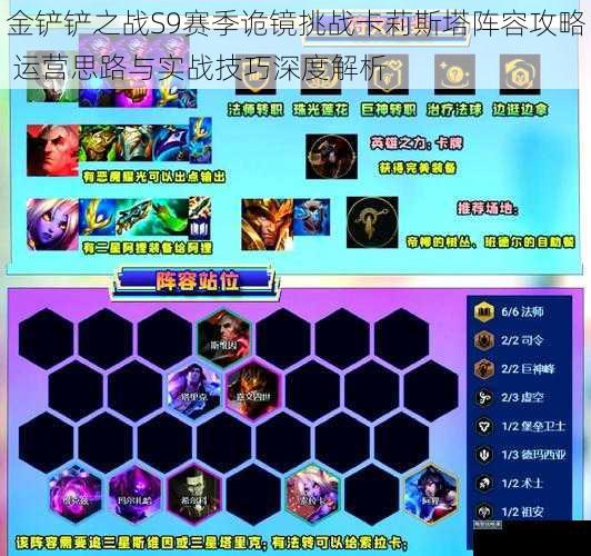 金铲铲之战S9赛季诡镜挑战卡莉斯塔阵容攻略 运营思路与实战技巧深度解析