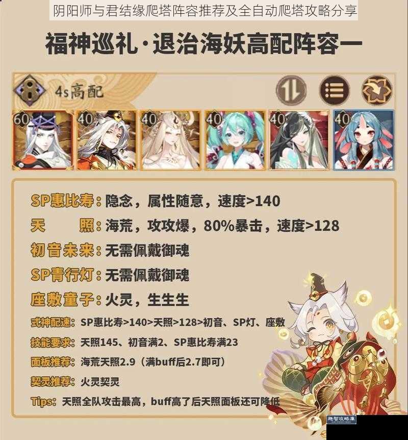 阴阳师与君结缘爬塔阵容推荐及全自动爬塔攻略分享