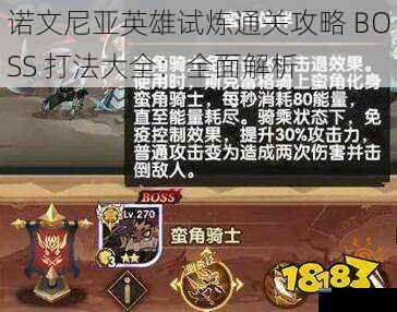 诺文尼亚英雄试炼通关攻略 BOSS 打法大全：全面解析