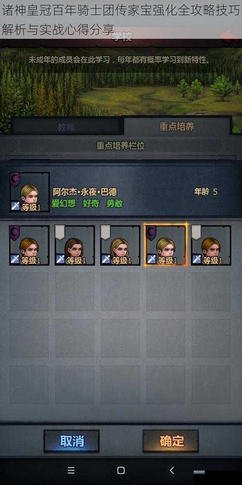 诸神皇冠百年骑士团传家宝强化全攻略技巧解析与实战心得分享