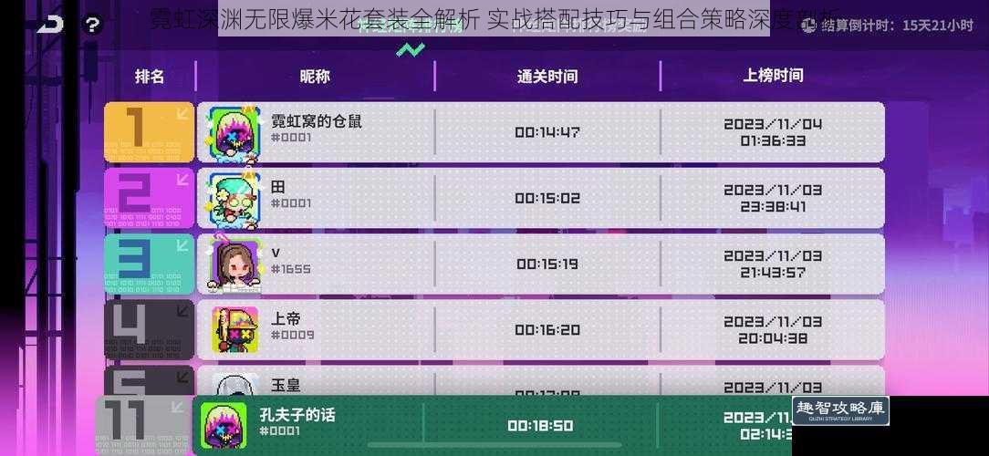 霓虹深渊无限爆米花套装全解析 实战搭配技巧与组合策略深度剖析