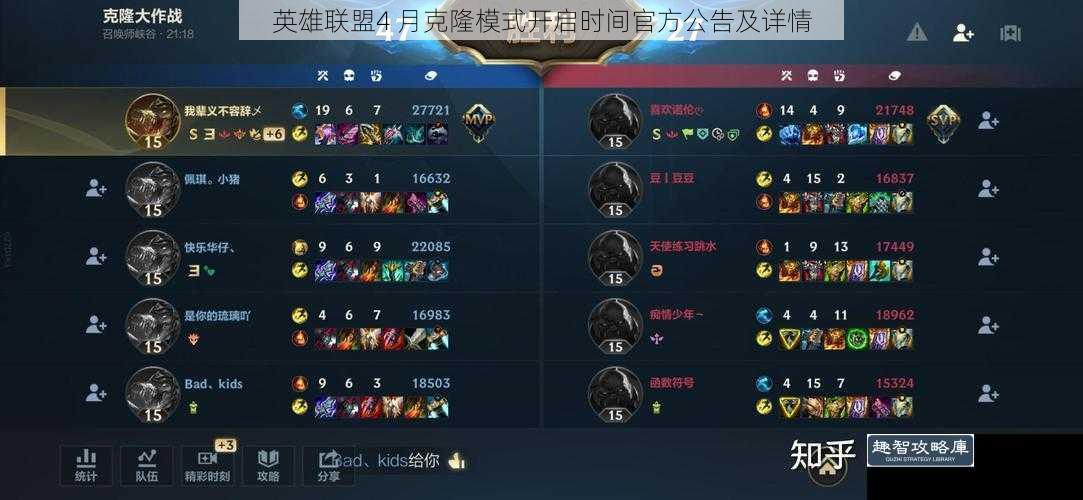 英雄联盟4 月克隆模式开启时间官方公告及详情