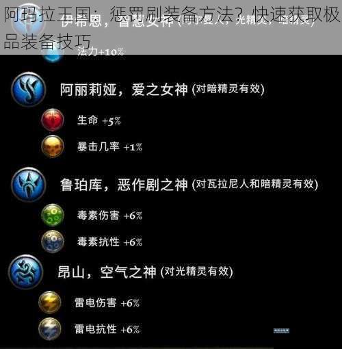 阿玛拉王国：惩罚刷装备方法？快速获取极品装备技巧