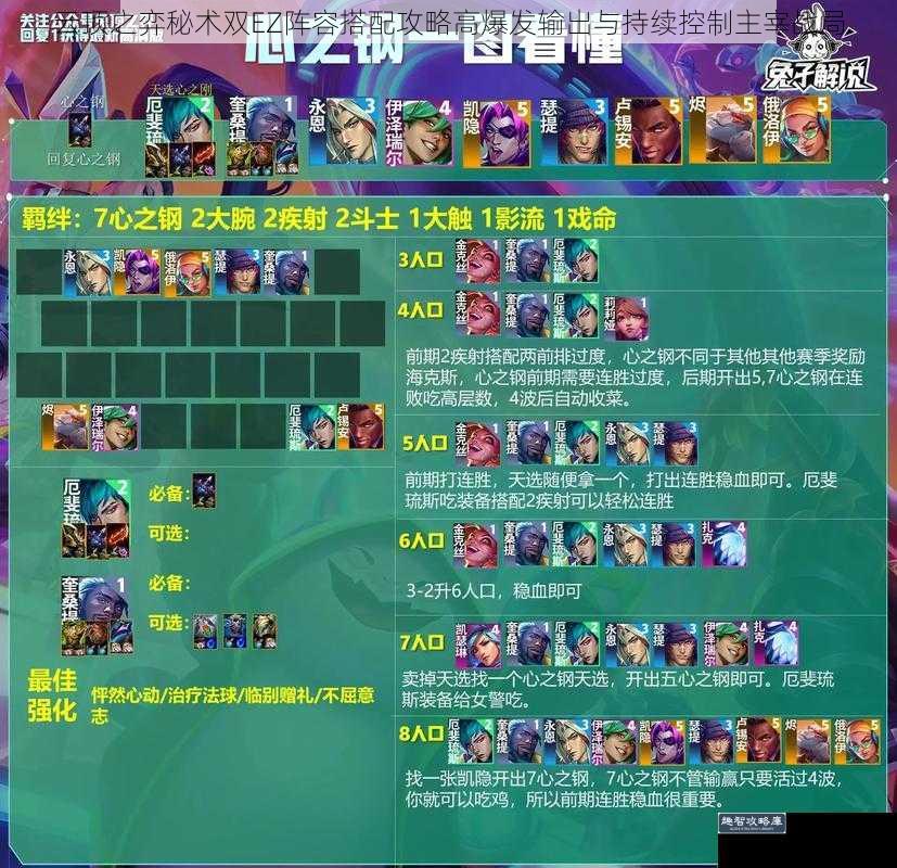 云顶之弈秘术双EZ阵容搭配攻略高爆发输出与持续控制主宰战局