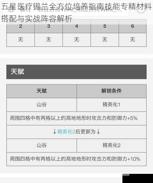 五星医疗锡兰全方位培养指南技能专精材料搭配与实战阵容解析