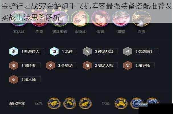金铲铲之战S7金鳞炮手飞机阵容最强装备搭配推荐及实战出装思路解析