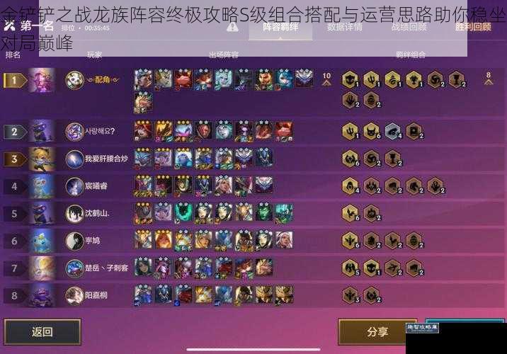 金铲铲之战龙族阵容终极攻略S级组合搭配与运营思路助你稳坐对局巅峰