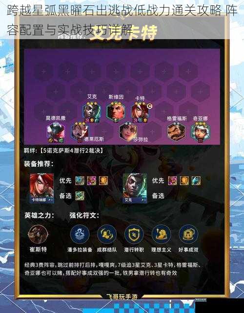 跨越星弧黑曜石出逃战低战力通关攻略 阵容配置与实战技巧详解