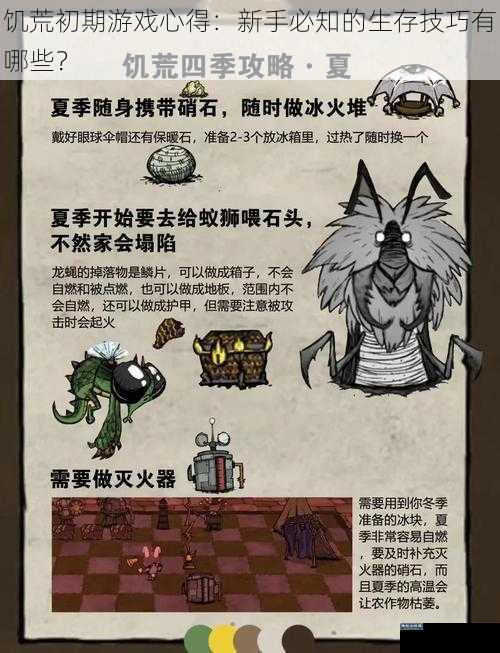 饥荒初期游戏心得：新手必知的生存技巧有哪些？