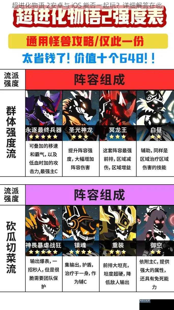 超进化物语 2安卓与 iOS 能否一起玩？详细解答在此