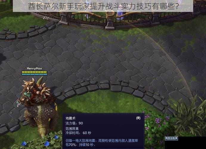 酋长萨尔新手玩家提升战斗实力技巧有哪些？