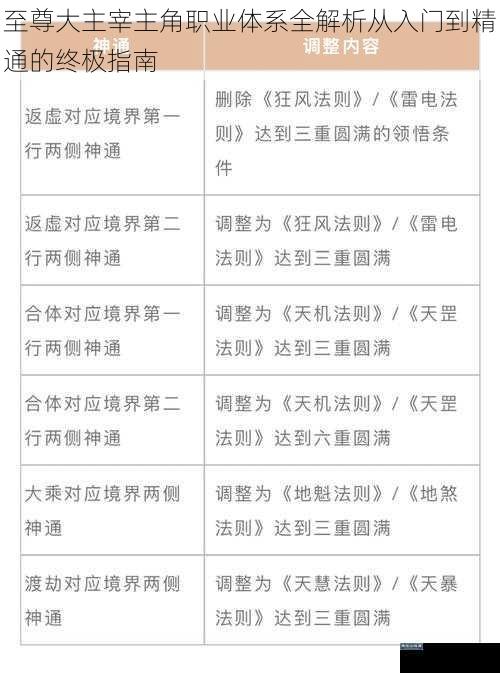 至尊大主宰主角职业体系全解析从入门到精通的终极指南